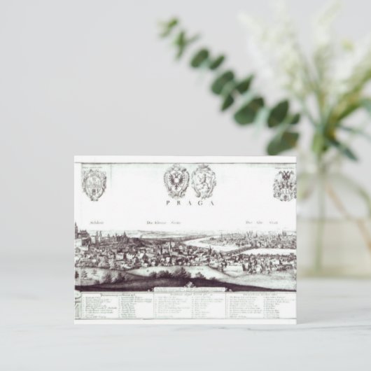 Uitzicht Praag, 1649 Briefkaart (Staand voorkant)