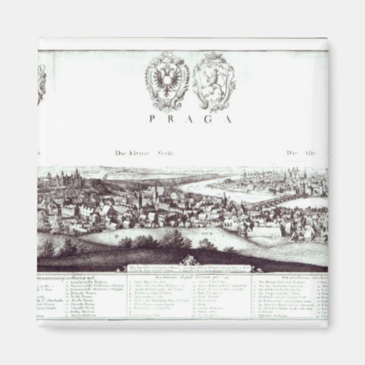 Uitzicht Praag, 1649 Magneet (Voorkant)