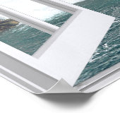 Uitzicht prachtig watervalvenster poster (Hoek)