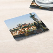 Uitzicht Prague Castle van Charles bridge, Tsjechi Kartonnen Onderzetters (Schuin)