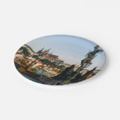 Uitzicht Prague Castle van Charles bridge, Tsjechi Papieren Bordje (Gekanteld)