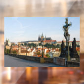 Uitzicht Prague Castle van Charles bridge, Tsjechi Raamsticker (Vel 2)
