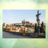 Uitzicht Prague Castle van Charles bridge, Tsjechi Raamsticker (Vel 3)