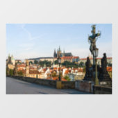 Uitzicht Prague Castle van Charles bridge, Tsjechi Raamsticker (Vel)