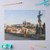 Uitzicht Prague Castle van Charles bridge, Tsjechi Tissuepapier (Craft)