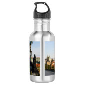 Uitzicht Prague Castle van Charles bridge, Tsjechi Waterfles (Achterkant)