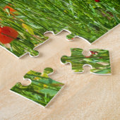 Uitzicht puzzel voor rode papavervelden (Zijkant)