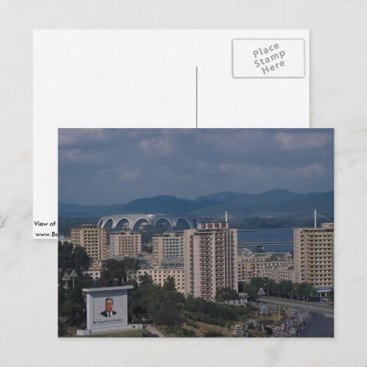 Uitzicht Pyongyang, Noord-Korea Briefkaart (Voorkant / Achterkant)