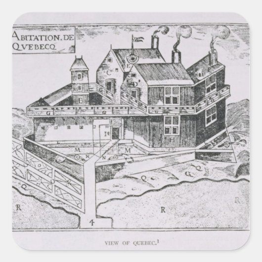 Uitzicht Quebec Vierkante Sticker (Voorkant)