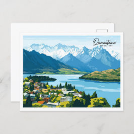 Uitzicht Queenstown Nieuw-Zeeland Briefkaart