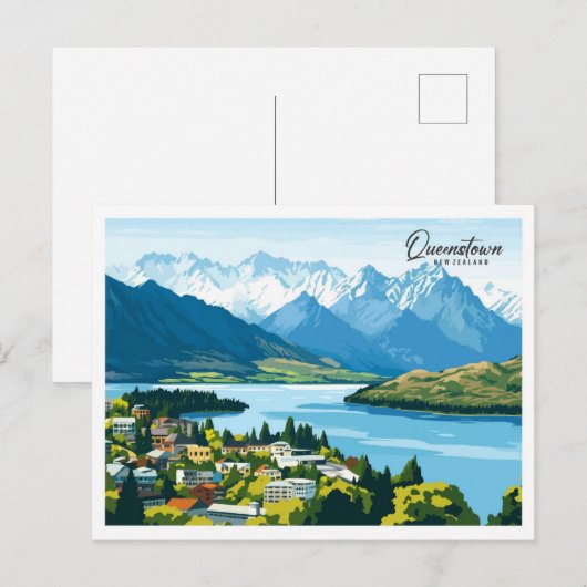 Uitzicht Queenstown Nieuw-Zeeland Briefkaart (Voorkant / Achterkant)