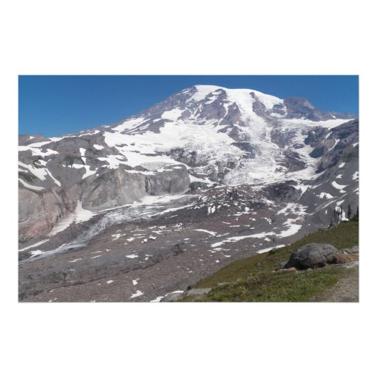 Uitzicht Rainier Glacier Foto Afdruk (Voorkant)