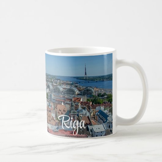 Uitzicht Riga van bovenaf Koffiemok (Rechts)