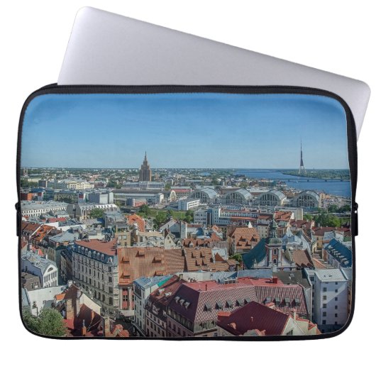 Uitzicht Riga van bovenaf Laptop Sleeve (Voorkant)