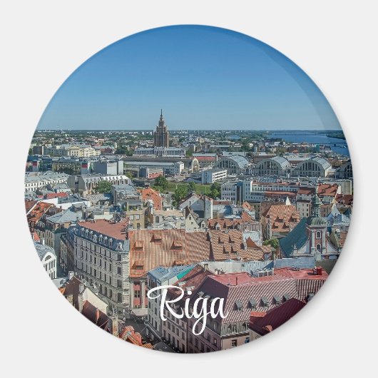 Uitzicht Riga van bovenaf Magneet (Voorkant)