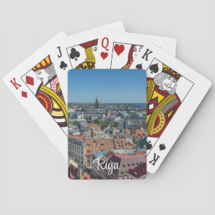 Uitzicht Riga van bovenaf Pokerkaarten