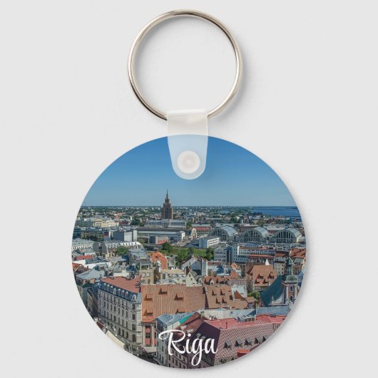 Uitzicht Riga van bovenaf Sleutelhanger (Voorkant)