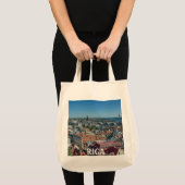 Uitzicht Riga van bovenaf Tote Bag (Voorkant (product))