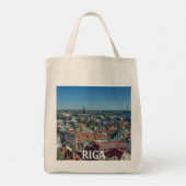 Uitzicht Riga van bovenaf Tote Bag (Achterkant)