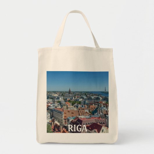 Uitzicht Riga van bovenaf Tote Bag (Voorkant)