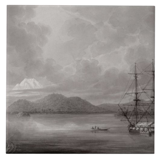 Uitzicht Rio de Manila (lithograaf) Tegeltje (Voorkant)