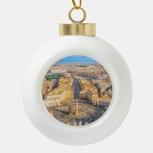 Uitzicht Rome van Saint Peter Basilica Viewpoi Keramische Bal Ornament (Voorkant)