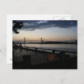 Uitzicht 's avonds in Savannah Georgia Briefkaart (Voorkant / Achterkant)