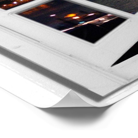 Uitzicht 's Nachts-tijd Stadsfaux-venster Poster (Hoek)