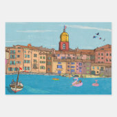 Uitzicht Saint-Tropez Habour Franse Riviera Frankr Inpakpapier Vel (Voorkant 3)
