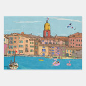 Uitzicht Saint-Tropez Habour Franse Riviera Frankr Inpakpapier Vel (Voorkant)