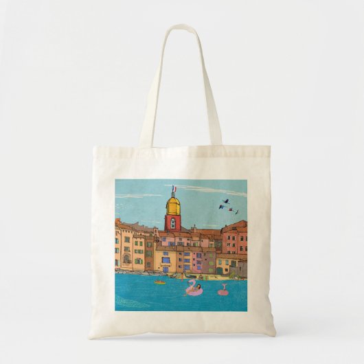 Uitzicht Saint-Tropez Habour Franse Riviera Frankr Tote Bag (Voorkant)