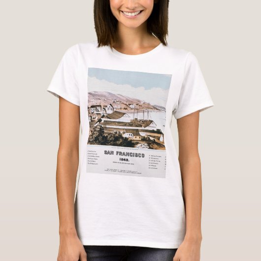 Uitzicht San Francisco, 1849 T-shirt (Voorkant)
