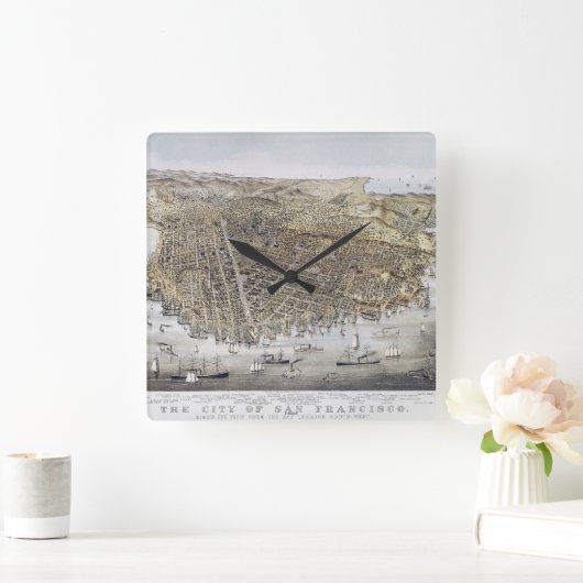 Uitzicht San Francisco, 1878 Vierkante Klok (Huis)