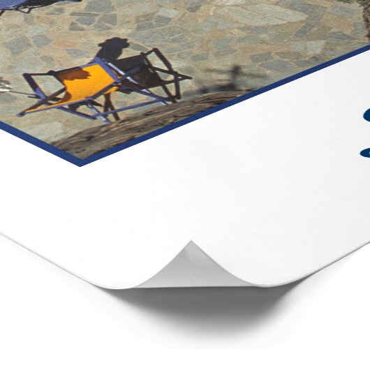 Uitzicht Santorini Caldiera (filmfotografie) Poster (Hoek)