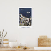 Uitzicht Santorini Caldiera (filmfotografie) Poster (Keuken)