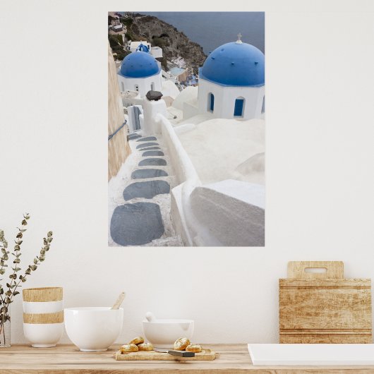 Uitzicht Santorini Poster (Keuken)