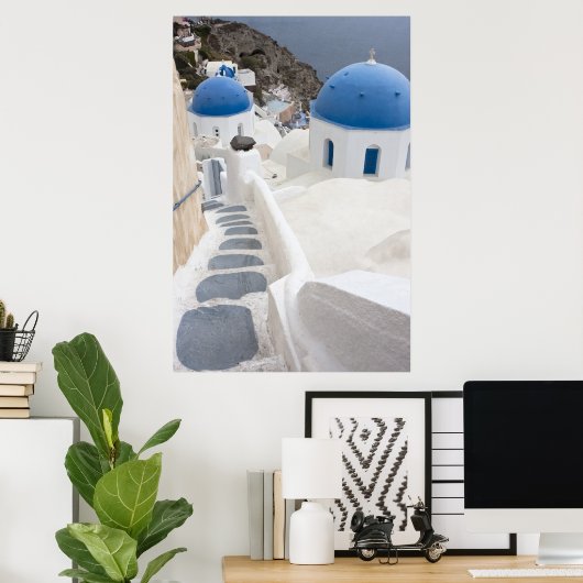 Uitzicht Santorini Poster (Thuiskantoor)