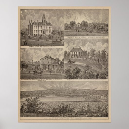 Uitzicht Sauk Rapids, Minnesota Poster (Voorkant)