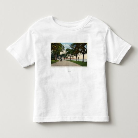 Uitzicht Seaside Park Drive Locomobile Kinder Shirts (Voorkant)
