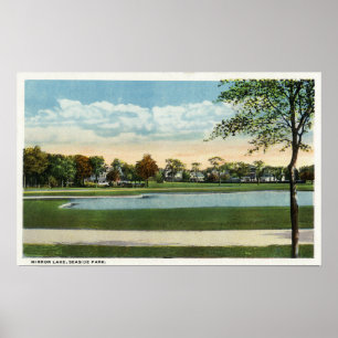Uitzicht Seaside Park Mirror Lake Poster