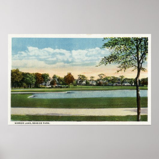 Uitzicht Seaside Park Mirror Lake Poster (Voorkant)