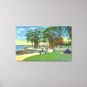 Uitzicht Seaside Park Seawall Walk Canvas Afdruk