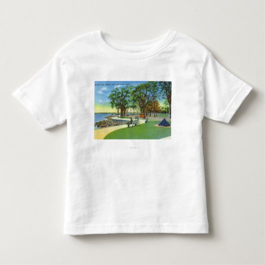 Uitzicht Seaside Park Seawall Walk Kinder Shirts (Voorkant)
