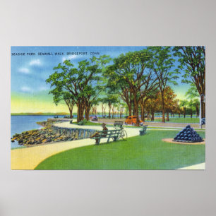 Uitzicht Seaside Park Seawall Walk Poster