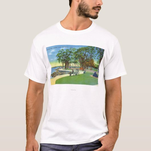 Uitzicht Seaside Park Seawall Walk T-shirt (Voorkant)