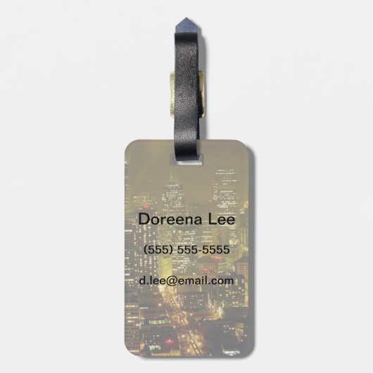 Uitzicht Seattle Bagagelabel (Achterkant verticaal)