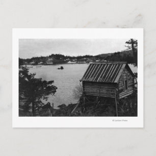 Uitzicht Seldovia, Alaska van over het water Briefkaart