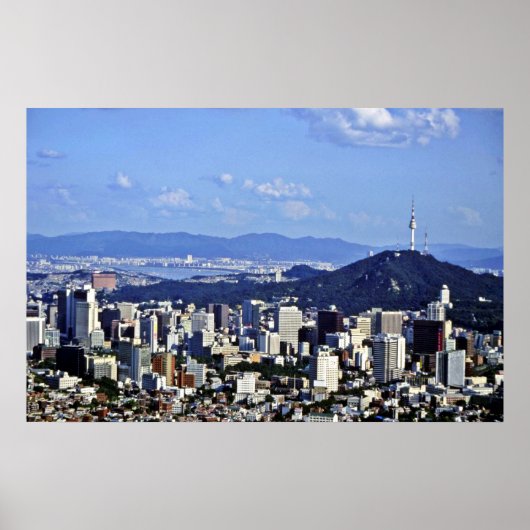 Uitzicht Seoul uit Ansan Poster (Voorkant)