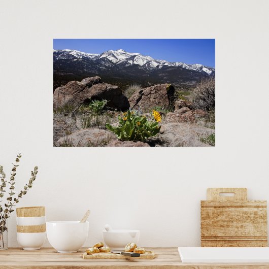 Uitzicht Sierra Mountain Poster (Keuken)