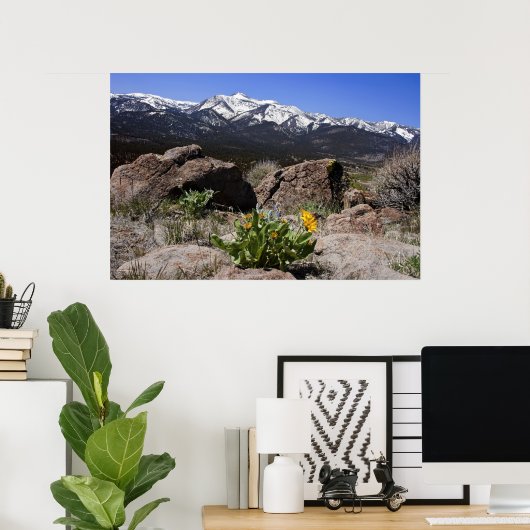 Uitzicht Sierra Mountain Poster (Thuiskantoor)